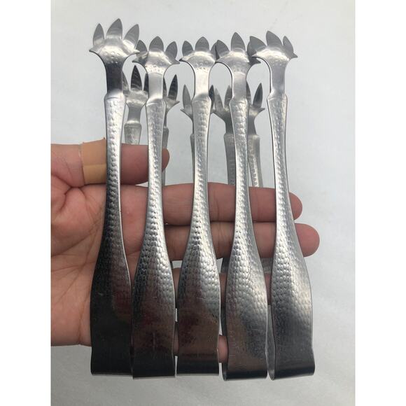 American Metalcraft IT700 Tongs,lot Of 5 Silver Made In Taiwan Used - Picture 9 of 10